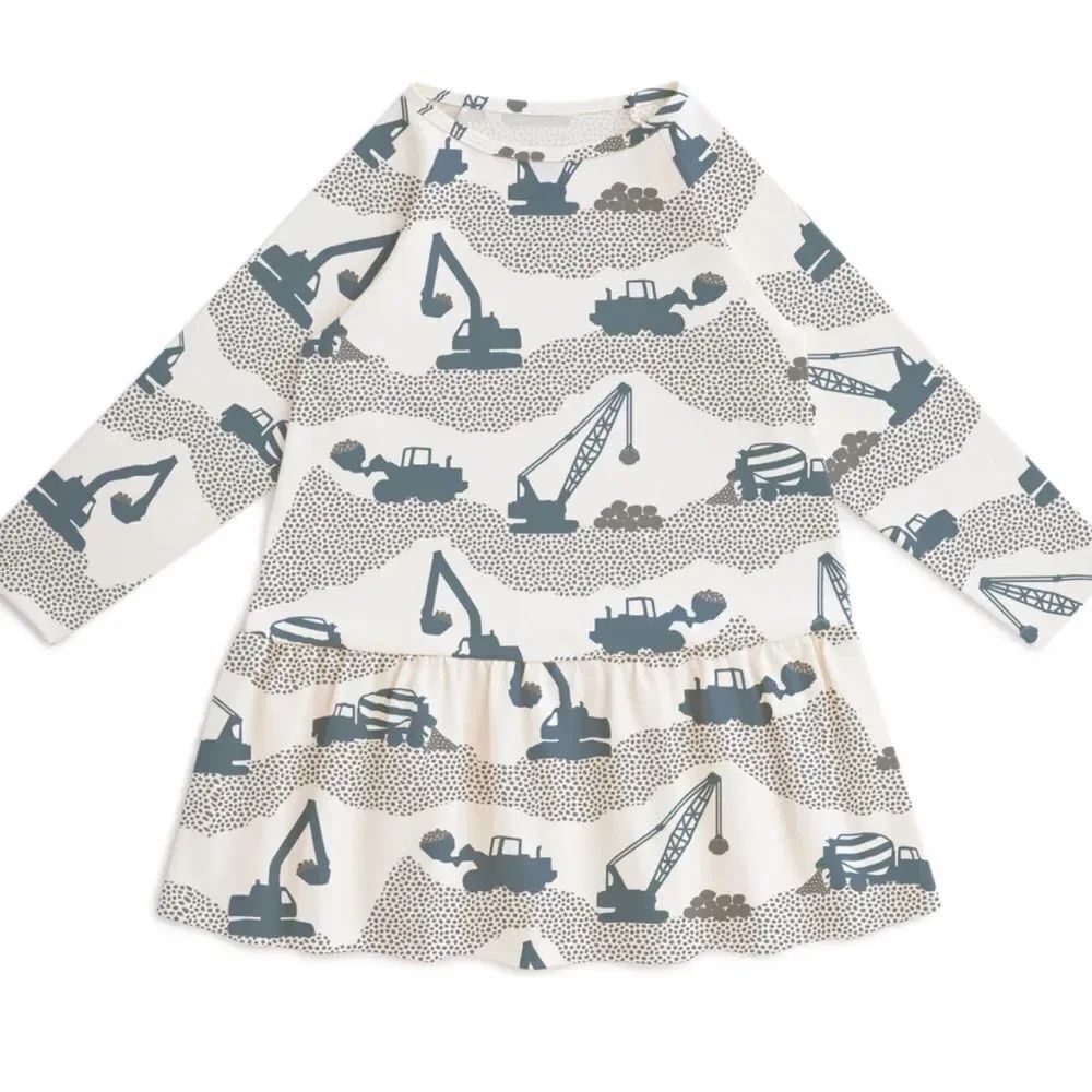 Winter Water Factory Construction Print Dress Sz 6